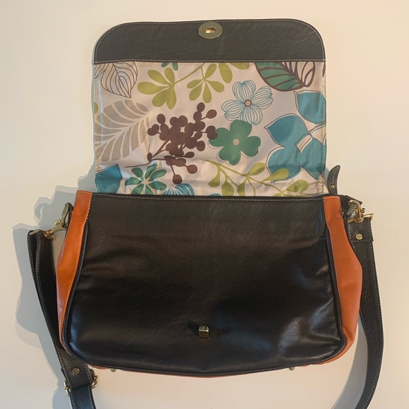 Painted Real Leather Laptop/Crossbody Bag - Picture 3 of 6